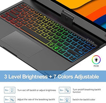 Load image into Gallery viewer, Swivel Wireless Keyboard Case for iPad Pro 12.9 (6th/5th/4th/3rd Gen), Rainbow Backlits &amp; Multi-Touch Trackpad, Magic 360° Rotatable Protective Keyboard Cover with Pencil Holder, Thin &amp; Light-Black
