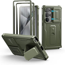 Load image into Gallery viewer, Dexnor for Samsung Galaxy S25 Ultra Case with Built-in Slide Camera Cover &amp; Screen Protector &amp; Kickstand, Heavy-Duty Shockproof Rugged Case Full-Body Bumper Cover for Galaxy S25 Ultra(2025),Army Green
