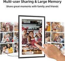 Load image into Gallery viewer, WiFi Digital Picture Frame 10.1 Inch, 32GB Storage Smart Digital Photo Frame IPS HD Touch Screen with Auto-Rotate, Share Photos or Videos Via Frameo App
