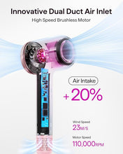 Load image into Gallery viewer, Hair Dryer, Wavytalk Hair Dryer with Diffuser Pro Fast Drying Hair Dryer 110,000 RPM with Magnetic Attachments, Professional Ionic Lightweight Hair Dryer Blow Dryer with 3 Speeds &amp; 3 Temps, Pink
