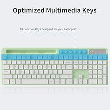 Load image into Gallery viewer, Wireless Keyboard and Mouse Combo, MARVO 2.4G Ergonomic Wireless Computer Keyboard with Phone Tablet Holder, Silent Mouse with 6 Button, Compatible with MacBook, Windows (Green)
