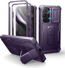 Load image into Gallery viewer, Dexnor for Samsung Galaxy S25 Plus Case with Built-in Slide Camera Cover &amp; Screen Protector &amp;Kickstand,Heavy-Duty Shockproof Rugged Case Full-Body Bumper Cover for Galaxy S25 Plus(2025),Phantom Purple
