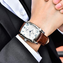 Load image into Gallery viewer, BENYAR Rectangle Wrist Watch for Men with Leather Strap, Men&#39;s Retro Fashion Casual Classic Watches Perfect Gifts for Friend
