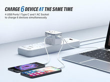 Load image into Gallery viewer, Universal Travel Power Adapter - EPICKA All in One Worldwide International Wall Charger AC Plug Adaptor with Smart Power USB for USA EU UK AUS Cell Phone Laptop (TA-105, White)
