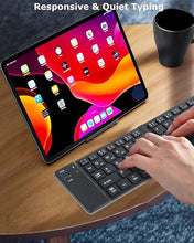 Load image into Gallery viewer, Wireless Keyboard Foldable Bluetooth keyboard Slim Small Quiet Portable Compact Handheld Full Size Pocket Travel Folding Keyboard for PC Laptop Computer Phone Samsung Tablet iPhone iPad Mac Gift Black
