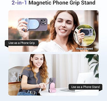 Load image into Gallery viewer, JJC Magnetic Phone Camera Grip Handle with Wireless Shutter Remote, Magsafe Camera Handle Bluetooth Bracket for iPhone Android Smartphone with 1/4” Tripod Screw for Video Photo Shooting (Black)
