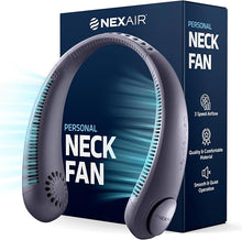 Load image into Gallery viewer, Portable Neck Fan - 3 Speed Rechargeable Bladeless Neck Fan, Adjustable Personal Black Neck Fan For Women &amp; Men Modern Design, Great Cooling Fan For Travel, Indoor, Outdoors &amp; Sports (Blue)
