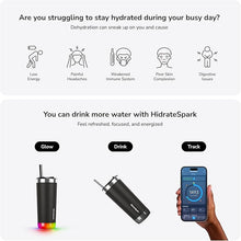 Load image into Gallery viewer, Hidrate Spark PRO Smart Tumbler – Insulated Stainless Steel – Tracks Water Intake with Bluetooth, LED Glow Reminder When You Need to Drink – 20oz, Black
