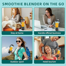 Load image into Gallery viewer, Portable Blender, 20oz Blender Portable, Portable Smoothie Blender with 6 Blades, Reusable Personal Blender, Big Power USB Rechargeable, Portable Blender for Shakes and Smoothies (Black)
