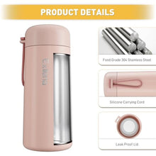 Load image into Gallery viewer, 8 oz Water Bottles Made of 304 Stainless Steel, Small Water Bottles Double Wall Vacuum Insulation for Hot&amp;Cold Drinks, Water Bottle Purse with Carry Handle - 100% Leakproof(Pink)_5874
