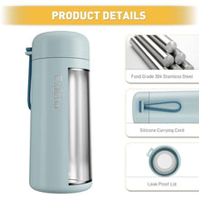 Load image into Gallery viewer, 8 oz Water Bottles Made of 304 Stainless Steel, Small Water Bottles Double Wall Vacuum Insulation for Hot&amp;Cold Drinks, Water Bottle Purse with Carry Handle - 100% Leakproof (Grayish Blue), GrayishBlue_5869

