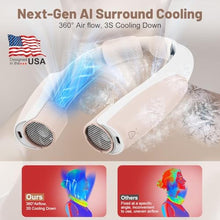 Load image into Gallery viewer, 8000mAh Portable Neck Fan with 6 Powerful Speeds, 20H Runtime Cooling Fan, Champagne_500

