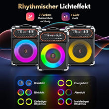 Load image into Gallery viewer, 80W Portable Bluetooth Speaker with 6.8" Subwoofers, All in One Karaoke for Adults Kids PA System, Jump Disco Lights Gifts forHome Party Outdoor, Black_4642
