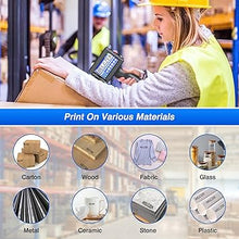 Load image into Gallery viewer, TIJ127 Handheld Inkjet Printer, Portable Handheld Printer with 4.3Inch Touch Screen Quick Drying Inkjet Coding Machine for Barcode Text Logo QR Code Batch Number (Support 25 Languages)
