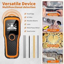 Load image into Gallery viewer, Stud Finder Wall Scanner, Advanced 5-in-1 Detector for Wood, Metal, Joists, Pipes, and AC Wires, Upgraded Intelligent Chip, High-Definition LCD Display, and Audible Alarm
