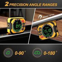 Load image into Gallery viewer, PREXISO 3-in-1 Digital Angle Gauge Magnetic with Laser Level, Rechargeable Digital Level with Wall Mount Base, 0-90° &amp; 0-180° Range, Angle Finder with Cross Line for Woodwork, Saw, Hanging Frames
