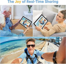 Load image into Gallery viewer, Upgraded 10 Inch WiFi Digital Photo Frame 16GB Smart Electronic Picture Frame with HD IPS Touch Screen | Auto-Rotate | Slideshow | Real-Time APP Upload | Easy Setup | Perfect Christmas Birthday Gift
