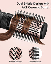 Load image into Gallery viewer, Terviiix 4-in-1 Hot Air Rotating Blow Dryer Brush Kit – 1000W with Rotatable Round Brushes (2 Sizes), Oval Volumizer, and Diffuser – Ideal for Curly Hair, with Arthritis-Friendly Big Buttons, Black
