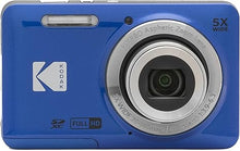 Load image into Gallery viewer, KODAK PIXPRO FZ55-BL 16MP Digital Camera 5X Optical Zoom 28mm Wide Angle 1080P Full HD Video 2.7&quot; LCD Vlogging Camera (Blue)
