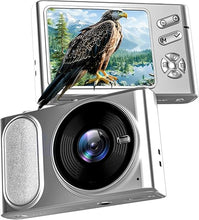 Load image into Gallery viewer, 4K Digital Camera, 64MP Compact Camera with Autofocus, Digital Point and Shoot Camera with Anti-Shake, 16X Zoom Small Travel Digital Camera, 32GB Card, 2 Batteries for Beginners and Teens(Silvery)
