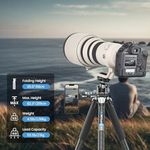 Load image into Gallery viewer, 81'' Carbon Fiber Tripod for Camera WEYLLAN Heavy Duty Tripod Camera, 10-Layer Carbon Fiber Tube, 32.5mm Professional Tripod Leg with DSLR Ball Head for Camcorder Telephoto Lens, Max Load 20kg, black_4684
