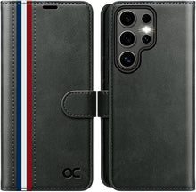 Load image into Gallery viewer, OCASE Compatible with Galaxy S25 Ultra Wallet Case, PU Leather Flip Folio Case with Card Holders RFID Blocking Kickstand [Shockproof TPU Inner Shell] Protective Phone Cover 6.9 Inch 2025, Spliced Gray
