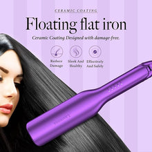 Load image into Gallery viewer, 2-in-1 Hair Straightener &amp; Curler, 8.5&quot; Extra-Large Ceramic Iron with 20M Anions (Purple)
