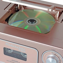 Load image into Gallery viewer, Portable Stereo CD Player with Bluetooth, AM/FM Stereo Radio and Cassette Player/Recorder (Rose &amp; Gold)
