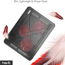 Load image into Gallery viewer, Havit HV-F2056 15.6-17 Inch Laptop Cooler Cooling Pad - Slim Portable USB Powered (3 Fans) (Black+Red)
