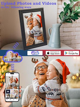 Load image into Gallery viewer, Digital Picture Frame WiFi 10.1 inch HD 1280x800 Digital Photo Frame Touch Screen IPS Display 16GB Storage Automatic Rotation with iOS and Android Free App for Mom for Grandparents Gift Black
