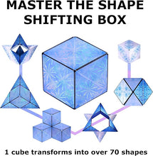 Load image into Gallery viewer, SHASHIBO Shape Shifting Box - Award-Winning, Patented Fidget Cube w/ 36 Rare Earth Magnets - Transforms Into Over 70 Shapes, Download Fun in Motion Toys Mobile App (Holographic - Polar)
