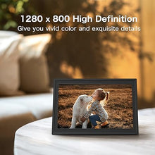 Load image into Gallery viewer, Digital Picture Frame WiFi, 10.1 Inch Frameo Digital Photo Frame 32GB Memory, 1280 * 800 Touch Screen, Auto-Rotate, Share Pictures Videos Instantly, Wedding, Birthday, Gift for Mom, Dad, Grandparents
