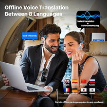 Load image into Gallery viewer, AI Language Translator Earbuds: 3-in-1 LCD Translation Earphone 144 Languages &amp; Accents Translation in Real Time, 8 Offline Language Translation Packs Ideal for Travel Business Learning, Milkwhite
