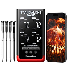 Load image into Gallery viewer, 4-Probe Wireless Bluetooth Smart Meat Thermometer: Standalone Base, WiFi Unlimited Range, 6 Sensors with NIST Certified Accuracy, for Kitchen, BBQ, Grill, Oven, Smoker, Rotisserie
