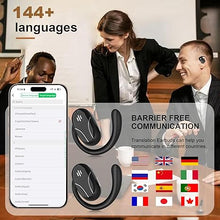 Load image into Gallery viewer, Language Translator Earbuds, 3-in-1 Translation Earbuds, Two Way Real-time Translation 144 Language, Translation Earbuds fit iOS &amp; Android, Translation Device with APP Online Instant-Black
