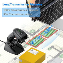 Load image into Gallery viewer, Symcode QR Industrial Bluetooth Barcode Scanner with Wireless Charging Stand, Wireless 2D 1D Bar Code Scanner Drop Protection Shock Dust Proof Hands Free Auto-Sensing Stand Barcode Scanner
