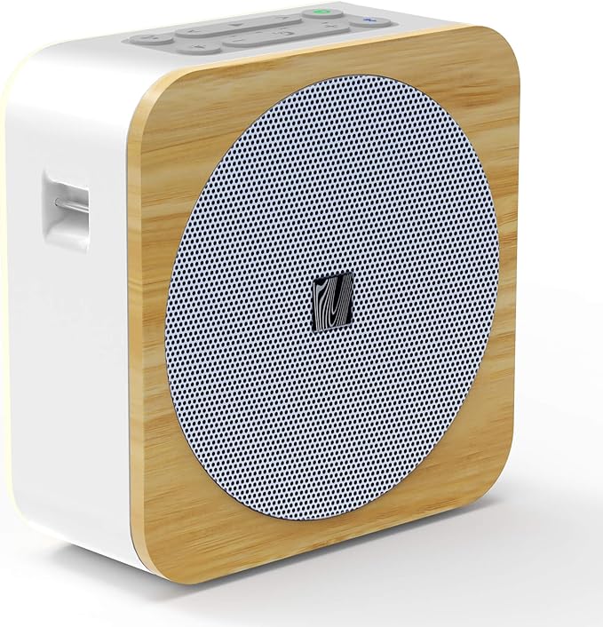 Sound Spot II SFQ-18: Portable Bluetooth Speaker with Powerful Bass, Nature Sounds, Ambient Light, and Speakerphone (White)