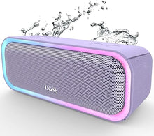 Load image into Gallery viewer, DOSS SoundBox Pro Bluetooth Speaker with 20W Stereo Sound, Active Extra Bass, IPX6 Waterproof, Bluetooth 5.0, TWS Pairing, Multi-Colors Lights, 20H Playtime, Portable Speaker for Outdoor-Purple
