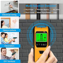 Load image into Gallery viewer, Stud Finder Wall Scanner, 5 in 1 Multifunction Stud Locator with Upgraded Smart Sensor, HD LCD Display and Audio Alarm for The Center &amp; Edge of Metal, Studs, AC Wire, and Pipe Detection (Canary)
