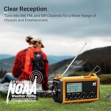 Load image into Gallery viewer, Mesqool 12000 Emergency Radio, Auto Digital Weather Radio NOAA/AM/FM/SW Battery Backup Crank with Flashlight Phone Charger, Portable Solar Powered Radio Backlit LCD Display, SOS
