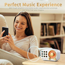 Load image into Gallery viewer, Retro Bluetooth Speaker FM Vintage Radio with Loud Volume, Strong Bass Enhancement, Bluetooth 5.0 Wireless Connection, TF Card &amp; MP3 Player
