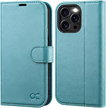 Load image into Gallery viewer, OCASE Compatible with iPhone 16 Pro Wallet Case, PU Leather Flip Folio Case with Card Holders RFID Blocking Kickstand [Shockproof TPU Inner Shell] Phone Cover 6.3 Inch 2024, Ice Blue
