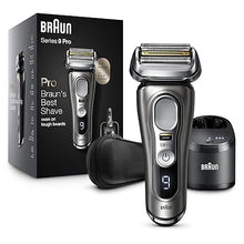 Load image into Gallery viewer, Braun Electric Razor for Men, Series 9 Pro 9465cc Wet &amp; Dry Electric Foil Shaver with ProLift Beard Trimmer, Cleaning &amp; Charging SmartCare Center, Head Shavers for Bald Men, Noble Metal
