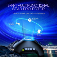 Load image into Gallery viewer, Northern Galaxy Light Aurora Projector with 33 Light Effects, Night Lights LED Star Projector for Bedroom Nebula Lamp, Remote Control, White Noises, Bluetooth Speaker for Parties (Jet Black)
