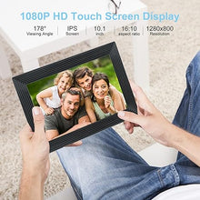 Load image into Gallery viewer, Uhale Digital Picture Frame Wifi - 10.1 Inch Digital Photo Frame, Electronic Photo Frame SD Card Slot Desktop IPS Touch Screen HD Display Auto-Rotate Slideshow Share Videos Photos Send Wishes Remotely
