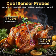 Load image into Gallery viewer, 800FT Wireless Meat Thermometer,Digital Cooking Thermometer with 1 Probes-Wireless Rechargeable, Alarm Function,Instant Read Food Thermometer with iOS &amp; Android App,for Grilling Smoking Oven BBQ
