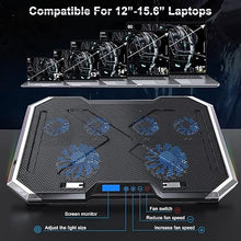 Load image into Gallery viewer, Laptop Cooling Pad RGB Portable Gaming Laptop Cooling Pad Laptop Cooler Stand RGB Lights Fits 12-17 Inches,Laptop Cooler (6 fans)
