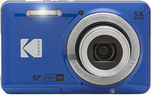 Load image into Gallery viewer, KODAK PIXPRO FZ55-BL 16MP Digital Camera 5X Optical Zoom 28mm Wide Angle 1080P Full HD Video 2.7&quot; LCD Vlogging Camera (Blue)
