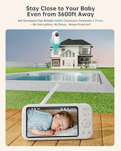 Load image into Gallery viewer, 2K Video Baby Monitor with Camera and Audio, 3600ft Long Range Baby Monitor No WiFi 5.5&quot; FHD Screen ANC Baby Camera Wireless, Room, Portable, Night Vision, 2-Way Talk, AI Cry Detect, 6000mAh
