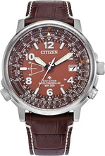 Load image into Gallery viewer, Citizen Men's Eco-Drive Promaster Eco Sky, Silver-Tone Stainless Steel Watch, Brown Leather Strap, Brown Dial (Model: CB0248-01X)
